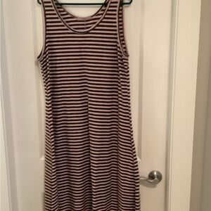 Cut Loose Black and White Striped Midi Dress
